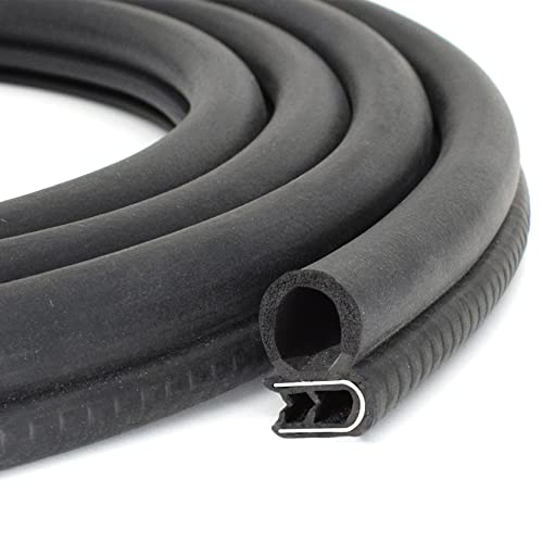 Tintvent Car Door Seal Strip with Side Bulb 10Ft, EPDM Rubber Automotive Weather Stripping Edge Guard Universal Fit for Camper Van, Trucks, SUV, RV
