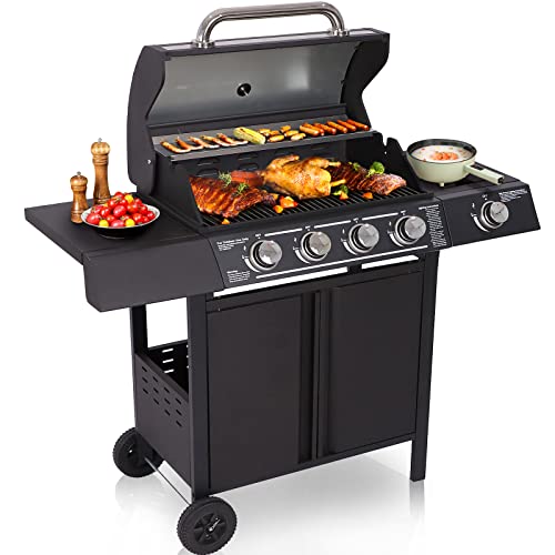 TITIMO Gas Grill with Side Burner