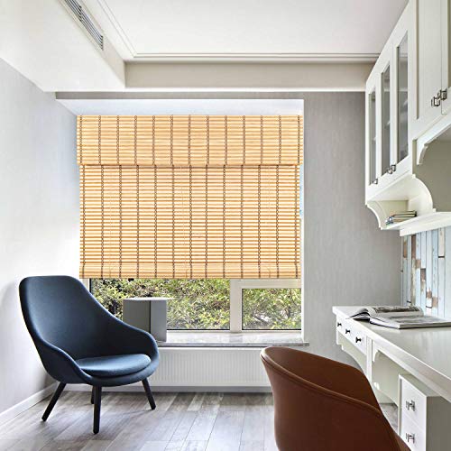 Natural Bamboo Roll-Up Window Blind Sun Shade, 24" x 64" by TJ Global