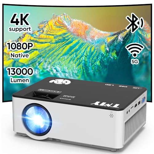TMY Native 1080P Projector with 5G WiFi and Bluetooth 5.1