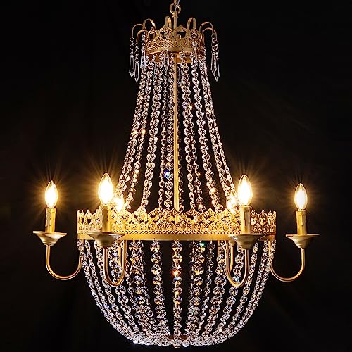TOCHIC Gold Crystal Chandelier