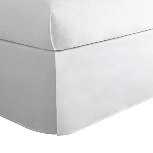 TODAY'S HOME Classic Tailored, Microfiber, 14" Drop Length Bed Skirt Dust Ruffle, Full, White TOH25014WHIT02