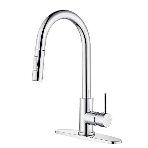 Tohlar Chrome Kitchen Faucet with Pull Down Sprayer: Modern Stainless Steel