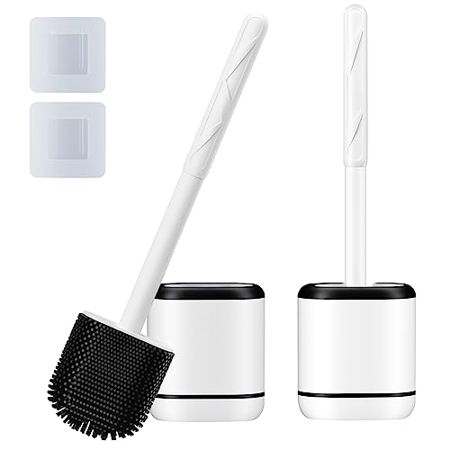 HESAIN Silicone Toilet Brush Set for Deep Cleaning