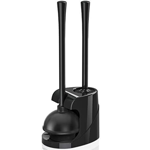 Toilet Plunger and Brush Set with Ventilated Holder