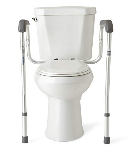 Toilet Safety Rails with Adjustable Height and Comfortable Grip