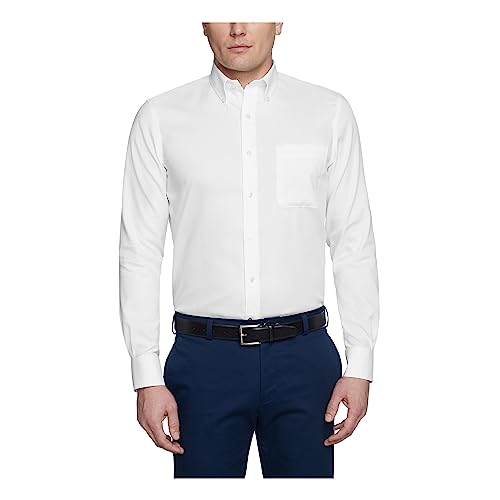 TOMMY HILFIGER Men's Non Iron Solid Button Down Collar