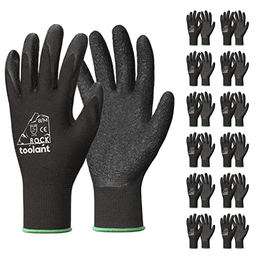 toolant Work Gloves: Durable Latex Rubber Gloves for Work & Gardening