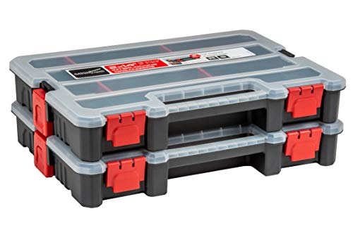 Andalus Storage Box With 18 Compartments - Small Hardware Parts Organizer  Box - Made of Durable Plastic - Excellent for Screws Nuts and Bolts -  12.75 x 10 x 1.75 : : DIY & Tools