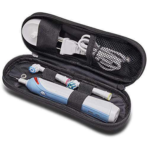 Toothbrush Travel Case for Oral-B Pro 500/600/650/1000/1500/2000/3000/3500/5500/Pro-Health,Genius X Limited/6000/7000/7500/8000/9600,Smart 1500/3000/5000,Vitality Dual Clean.(Case Only) Black