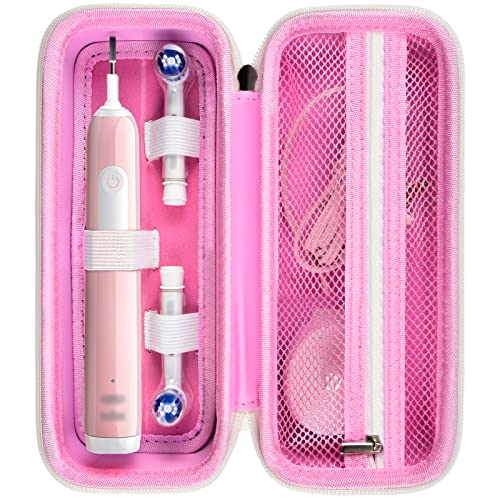 Toothbrush Travel Case with Mesh Pocket - Pink