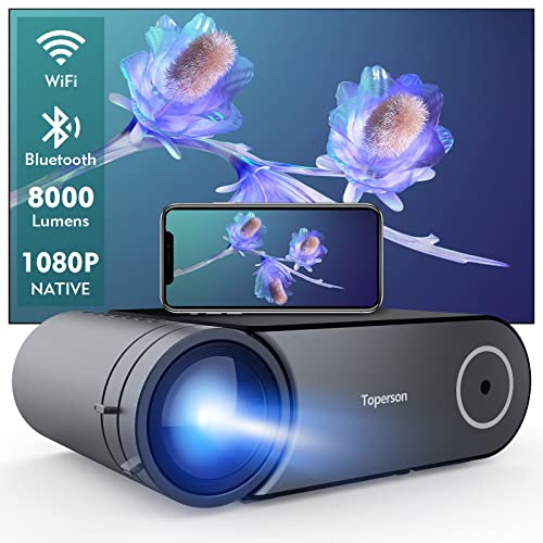 Toperson 1080p WiFi Bluetooth Dolby Projector