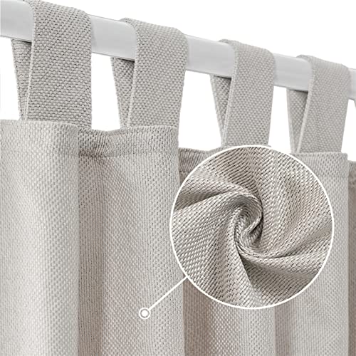 Topfinel Faux Linen Textured Heavy Curtains