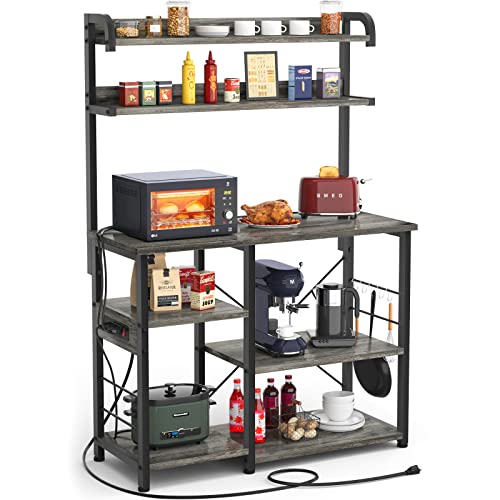 Topfurny Baker's Rack with Power Outlet and Storage