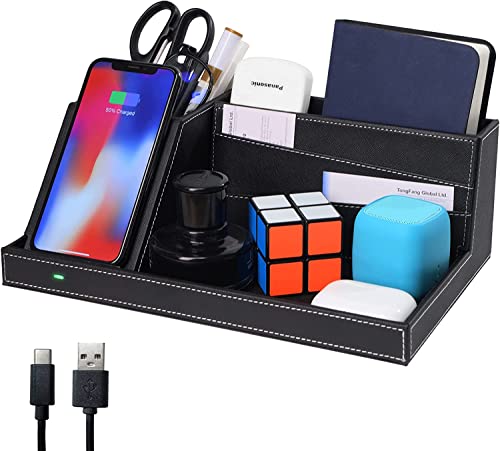 Topmade Fast Wireless Charger with Desk Organizer