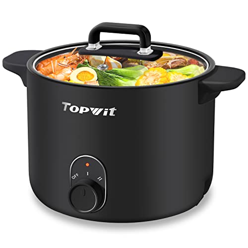 Bear Electric Hot Pot With Steamer - Rapid Noodles Cooker And  Multifunctional Portable Ramen Cooker - Non-stick Mini Hot Pot For Steak,  Egg, Oatmeal, And Soup With Adjustable Power - Perfect For