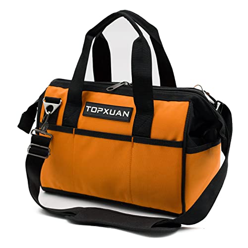 TOPXUAN 16" Orange Tool Bag: Waterproof, Heavy Duty Organizer