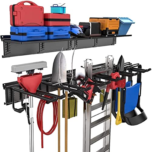 TORACK Heavy Duty Garage Storage System with Wall Mount Shelving and Tool Racks