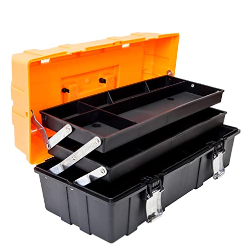 Torin 17-Inch Plastic Toolbox with 3-Tiers Storage