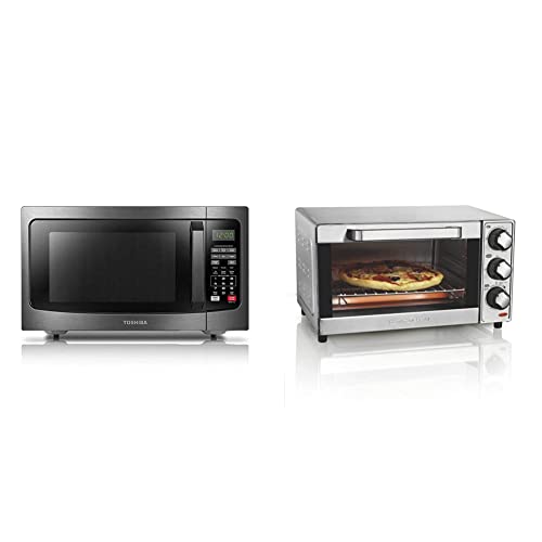 Toshiba EM131A5C-BS Microwave Oven & Hamilton Beach Countertop Toaster Oven
