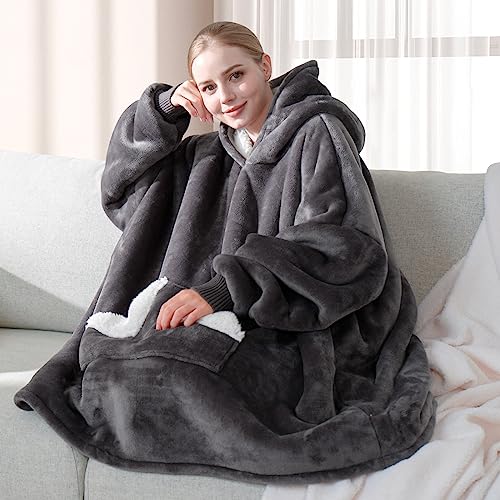 Touchat Oversized Sherpa Fleece Blanket Hoodie