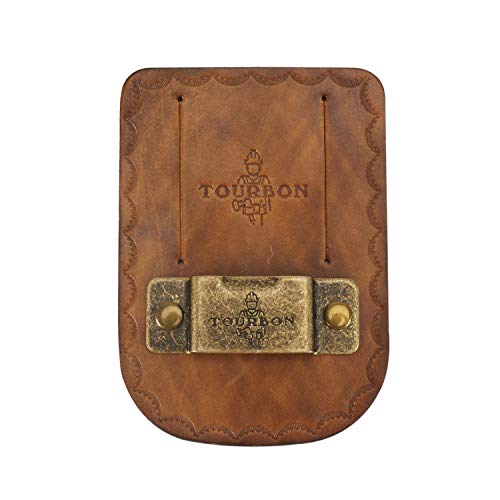 TOURBON Leather Tape Measure Holster - Vintage Brown