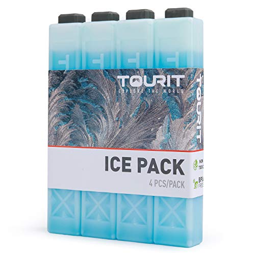 Long Lasting Reusable Freezer Packs for Coolers and Lunch Bags by TOURIT