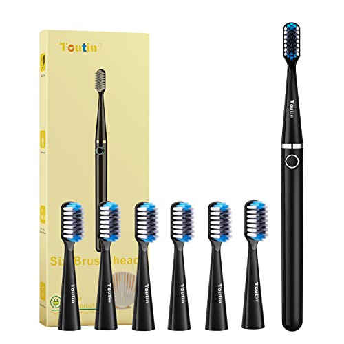 TouTin Sonic Electric Toothbrush with 6 Brush Heads