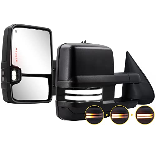 Towing Mirrors with Turn Signal Lights for Chevy Silverado