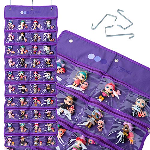  Hanging Over Door Toy Storage Organizer (24 Pockets),  Compatible with LOL OMG Dolls Surprise Doll (Toys Not Included),  Purple(57.5''x22'') (Purple) : Toys & Games