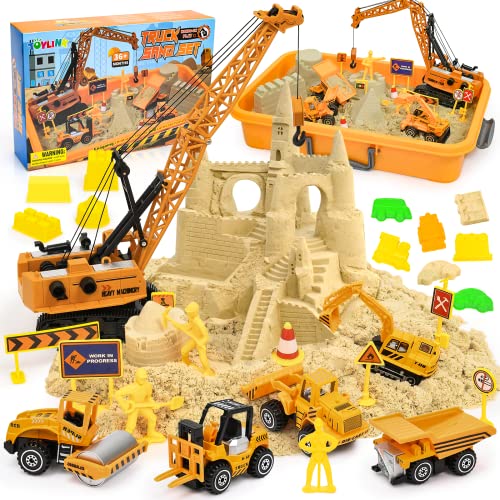 Toylink Construction Sandbox Playset with Magic Sand and Vehicles