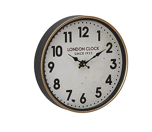 Traditional Metal Round Wall Clock - White