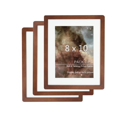 TRAHOME Solid Wood 8x10 Picture Frame 3 Pack - Brown