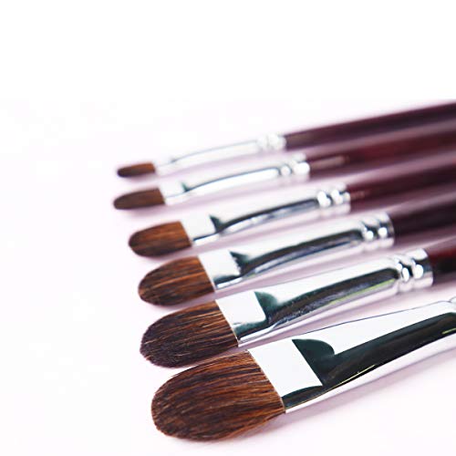 6PCS Kolinsky Sable Brushes Watercolor Paint Brushes Golden Maple