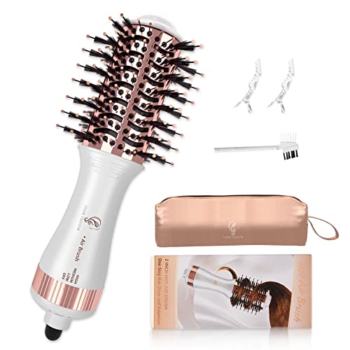 Travel Blow Dryer Brush in one, Mini Hot Air Brush, Hair Trends Nano Titanium 2 Inch One Step Hair Dryer and Styler Volumizer-Not Dual Voltage