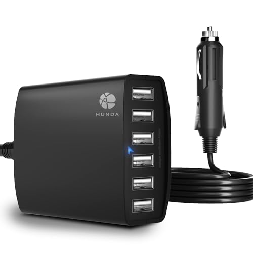 Travel-friendly 6 Port Car Charger Adapter