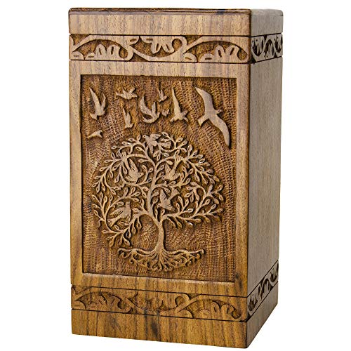 Tree of Life Wooden Cremation Urn