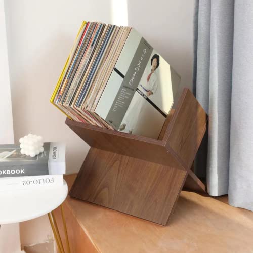 TreeHouse London Wood Vinyl Record Storage Rack - Modern Organizer Stand
