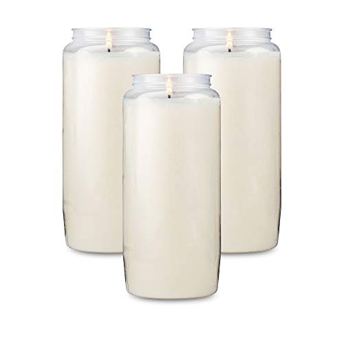 6" White Pillar Candles 3-Pack: Unscented, Slow-Burning, 100% Vegetable Wax