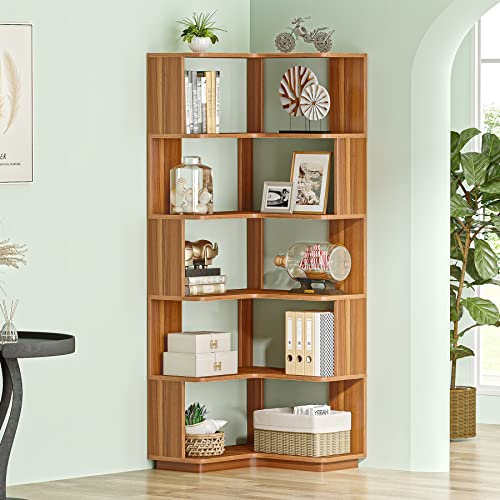 7-Tier Corner Shelf, 78.7” Corner Bookcase Slim Corner Storage Rack in 2023