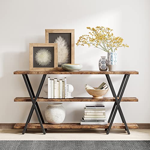 Tribesigns Sofa Table with Storage Shelves