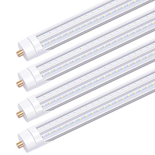 TRLIFE 65W 8FT LED Tube Light with Clear Cover (4 Pack)
