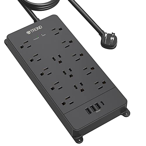 TROND Power Strip Surge Protector 13 Outlets 4 USB Ports