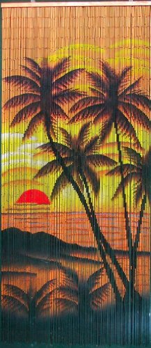 Tropical Sunset Palm Trees Beaded Curtain