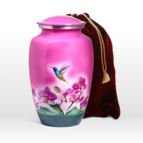 Trupoint Memorials - Pink Hummingbird Urn for Adult Ashes