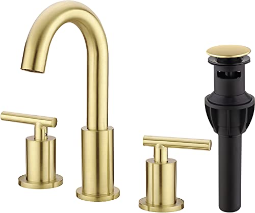 TRUSTMI Brass Bathroom Faucet with Pop Up Drain Assembly