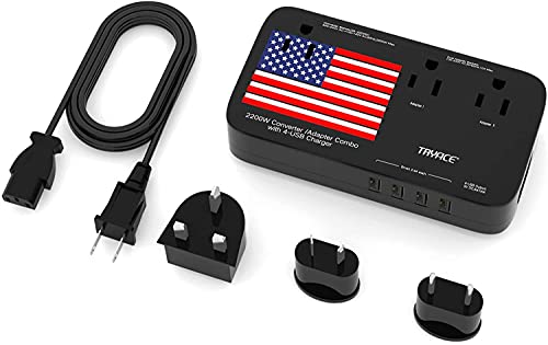 TryAce 2200W Voltage Converter and Travel Adapter with 4-Port USB