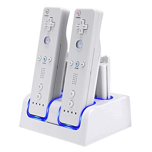 Wii Controller Charging Dock with 4 Rechargeable Batteries