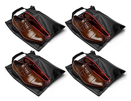 Tuff Guy Travel Shoe Bags - Set of 4 Soft Nylon Shoe Tote Bags