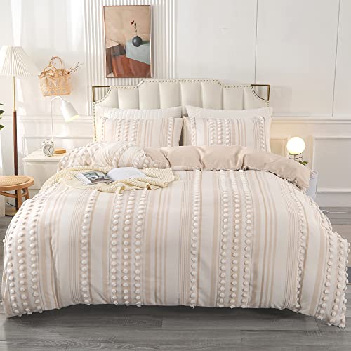 Tufted Dots Duvet Cover Queen Boho Chic Bedding